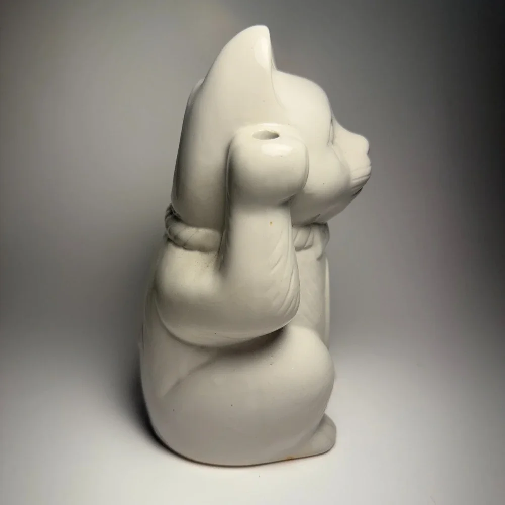 Vintage Benihana Maneki Neko Ceramic Lucky Cat Tiki Cup Planter‎ 6.5
